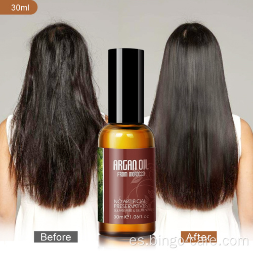 Sérum de aceite de argán Reparador de cabello Brillo ligero